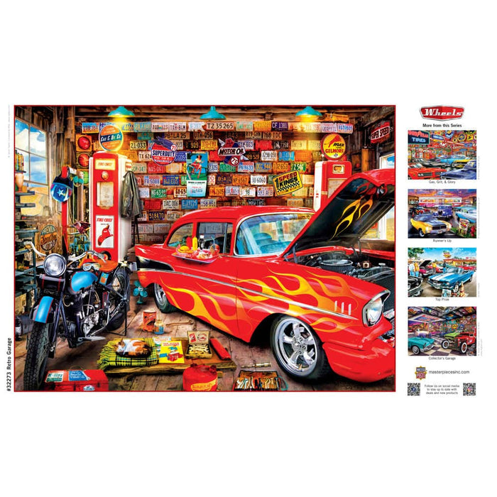 Wheels - Retro Garage 750 Piece Jigsaw Puzzle - for just $14.99! 