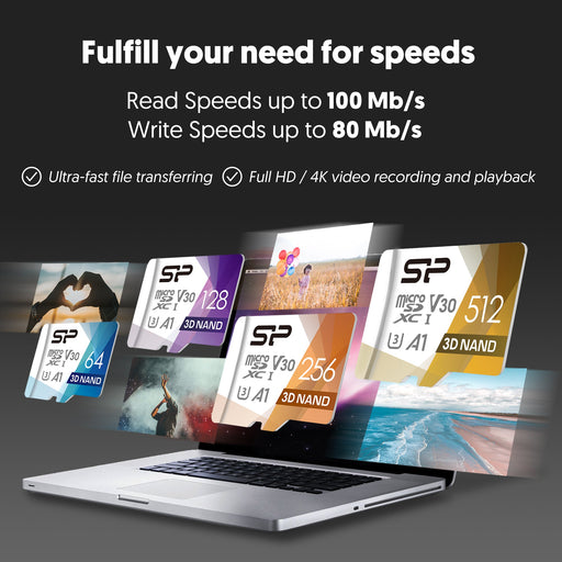 Silicon Power 64GB-512GB Superior UHS-1(U3) V30 A1 MicroSD Memory Card with Adapter [Not compatible with Switch 2] - for just $10.97! 