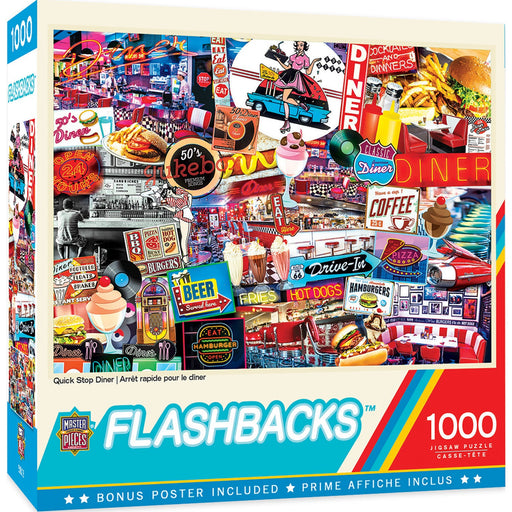 Flashbacks - Quick Stop Diner 1000 Piece Jigsaw Puzzle - Just $16.99! Shop now at Retro Gaming of Denver