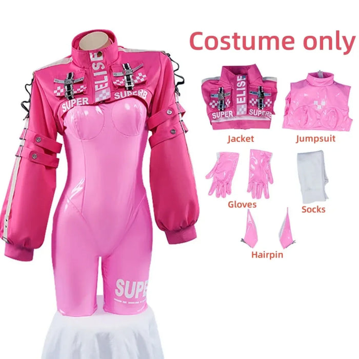 Nikki Alice Cosplay Costume – Pink Bodysuit, Jacket, Wig & Ears Set - for just $61.95! 