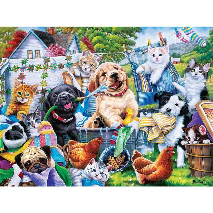 Playful Paws - Washing Time 300 Piece EZ Grip Jigsaw Puzzle - for just $14.99! 