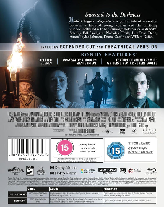 Nosferatu - Limited Edition Steelbook (4K Ultra HD + Blu-ray) - for just $69.99! 