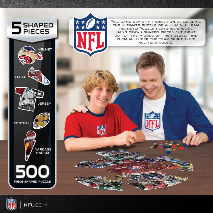 NFL - Helmet Drip Art 500 Piece Shaped Jigsaw Puzzle - Just $16.99! Shop now at Retro Gaming of Denver