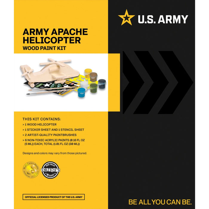 U.S. Army - Apache Helicopter Wood Craft & Paint Kit - for just $19.99! 