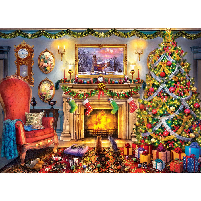 Season's Greetings - Festive Fireplace 1000 Piece Jigsaw Puzzle - Just $16.99! Shop now at Retro Gaming of Denver