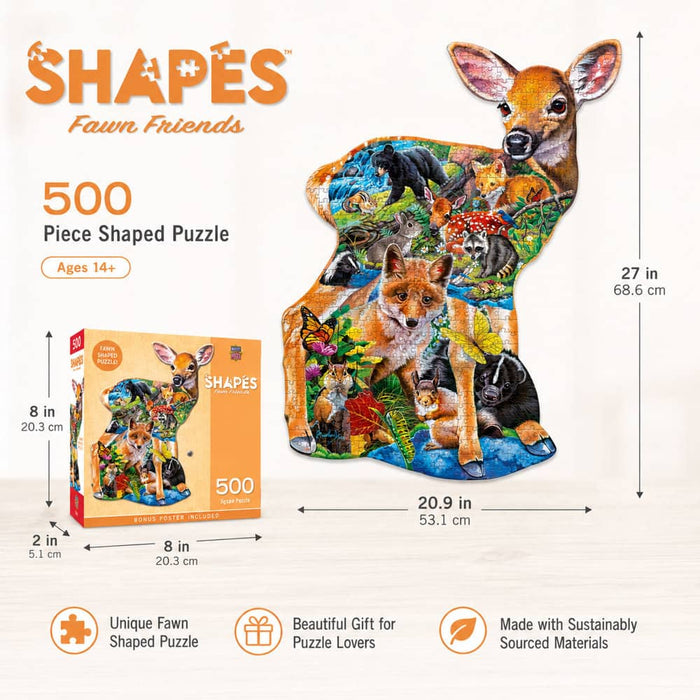 Shapes - Fawn Friends 500 Piece Jigsaw Puzzle - for just $14.99! 