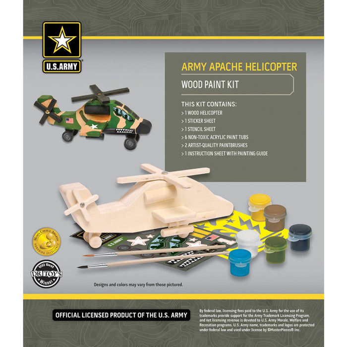 U.S. Army - Apache Helicopter Wood Craft & Paint Kit - Just $16.99! Shop now at Retro Gaming of Denver