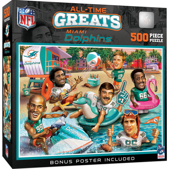 Miami Dolphins - All Time Greats 500 Piece Jigsaw Puzzle - Just $19.99! Shop now at Retro Gaming of Denver