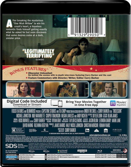 Obsession - Collector's Edition (4K Ultra HD + Blu-ray + Digital) - for just $34.99! 