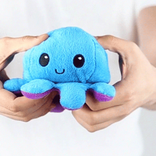 TeeTurtle Reversible Octopus: Blue/Purple (Mini) - Premium Toys and Collectible - Just $16.99! Shop now at Retro Gaming of Denver