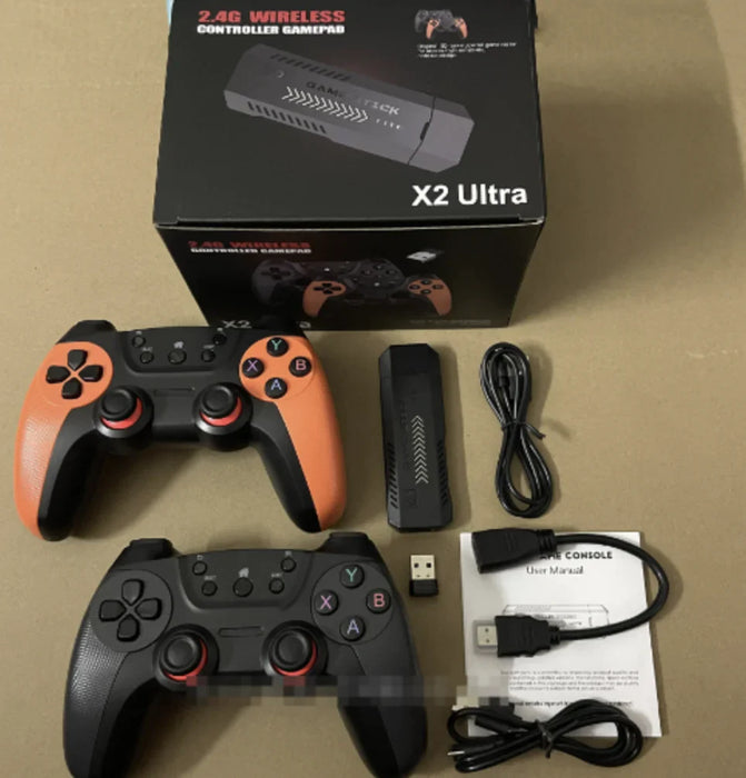X2 Ultra Retro Game Stick 4K, Plug and Play Video Gaming Console with 128G memory card/40000+Games, HDMI Output for TV with 2.4G Wireless Controller, Retro Arcade Emulators for Kids Adults - for just $108.02! 