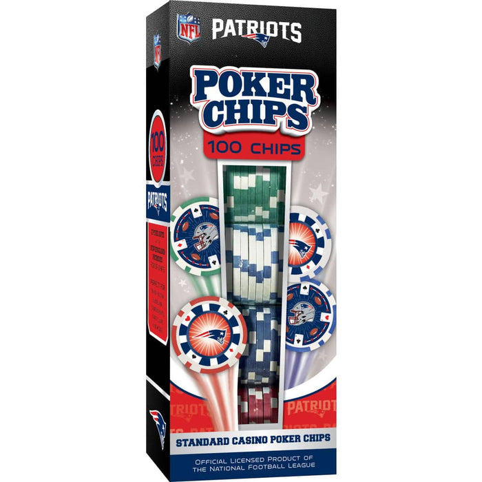 New England Patriots 100 Piece Poker Chips - for just $29.99! 