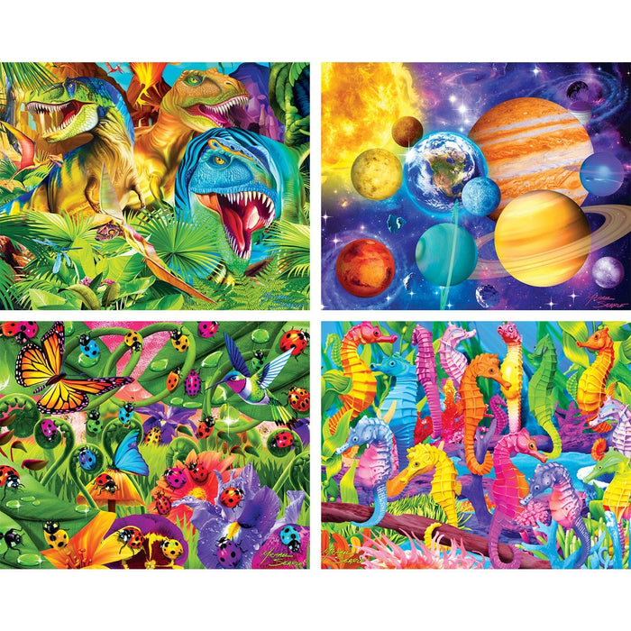 Glow in the Dark 100 Piece Jigsaw Puzzles - 4-Pack V2 - for just $14.99! 