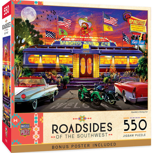 Roadsides of the Southwest - Bandito's Dining Car 550 Piece Jigsaw Puzzle - Premium 550 Piece - Just $14.99! Shop now at Retro Gaming of Denver
