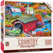 Country Escapes - Hill Village Covered Bridge 500 Piece Jigsaw Puzzle - for just $14.99! 