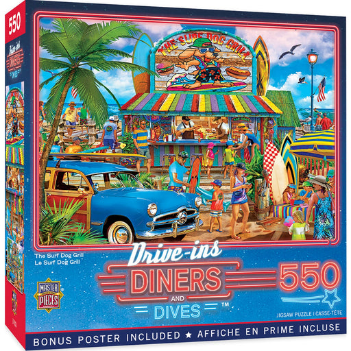 Drive-Ins, Diners & Dives - The Surf Dog Grill 550 Piece Jigsaw Puzzle - Just $14.99! Shop now at Retro Gaming of Denver