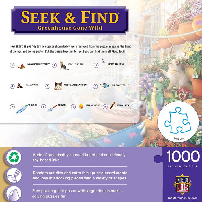 Seek & Find - Greenhouse Gone Wild 1000 Piece Jigsaw Puzzle - for just $16.99! 