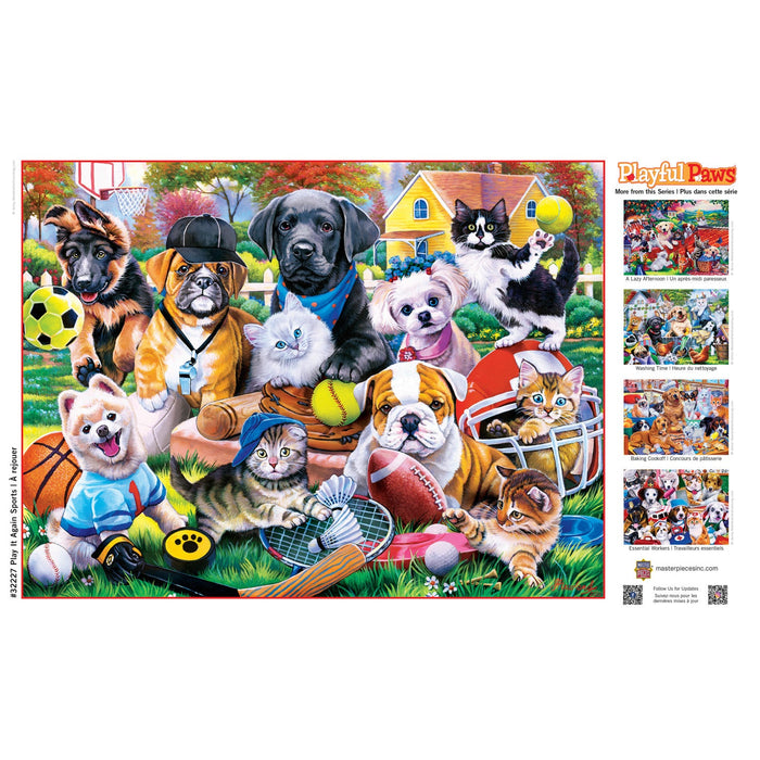 Playful Paws - Play it Again Sports 300 Piece EZ Grip Jigsaw Puzzle - Just $14.99! Shop now at Retro Gaming of Denver