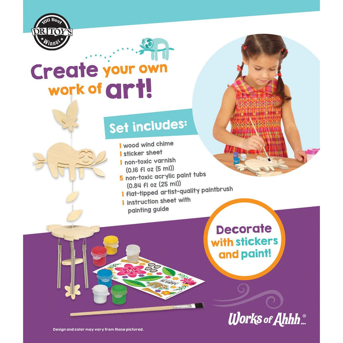Sloth Wind Chime Wood Craft & Paint Kit - for just $14.99! 