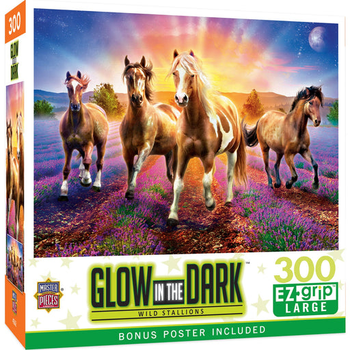 Glow in the Dark - Wild Stallions 300 Piece EZ Grip Jigsaw Puzzle - Just $14.99! Shop now at Retro Gaming of Denver