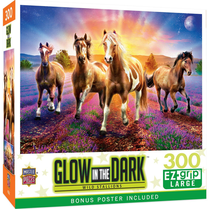 Glow in the Dark - Wild Stallions 300 Piece EZ Grip Jigsaw Puzzle - for just $14.99! 