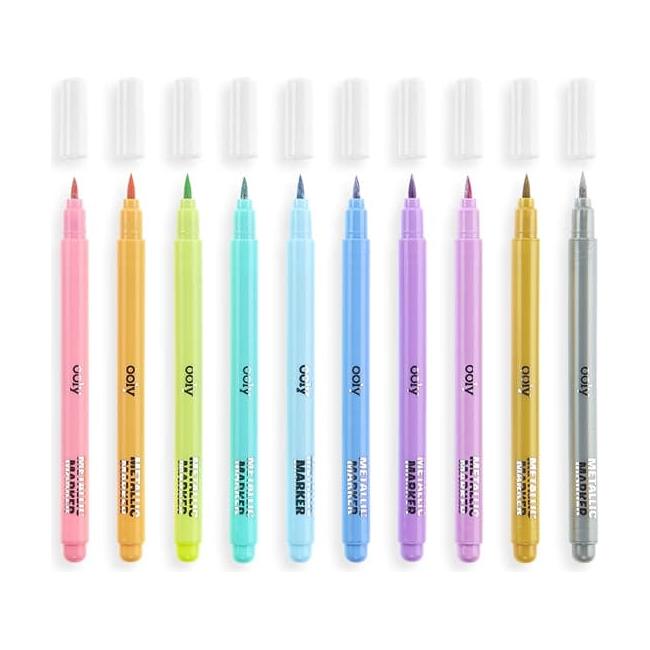 Color Lustre Metallic Brush Markers - Set of 10 - Just $16.99! Shop now at Retro Gaming of Denver