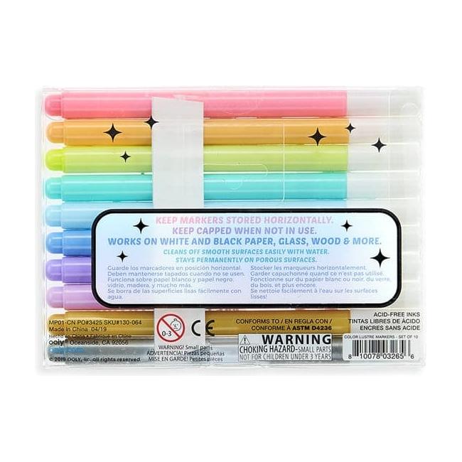 Color Lustre Metallic Brush Markers - Set of 10 - Just $16.99! Shop now at Retro Gaming of Denver