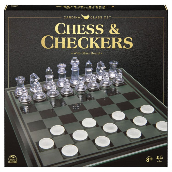 Clear Chess and Checkers Set with Glass Gameboard - for just $14.99! 
