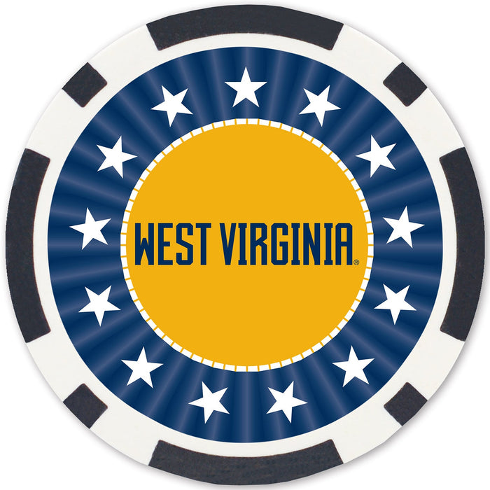 West Virginia Mountaineers 100 Piece Poker Chips - Premium Poker Chips & Sets - Just $29.99! Shop now at Retro Gaming of Denver