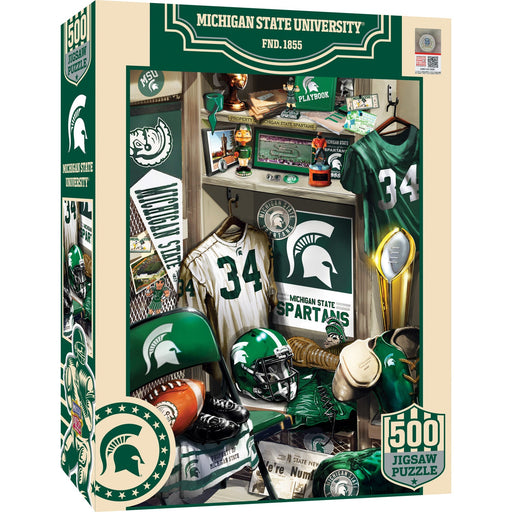 Michigan State Spartans - Locker Room 500 Piece Jigsaw Puzzle - Just $16.99! Shop now at Retro Gaming of Denver