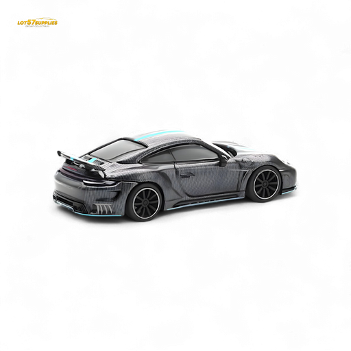 PopRace Porsche 992 Stinger GTR Carbon Edition - Carbon Grey Blue Line 1:64 - for just $22.99! 