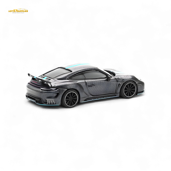 PopRace Porsche 992 Stinger GTR Carbon Edition - Carbon Grey Blue Line 1:64 - for just $22.99! 