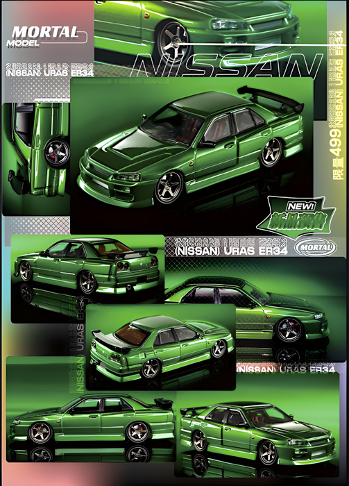 Mortal ER34 SKYLINE URAS Transparent Metallic Green 1:64 - for just $39.99! 
