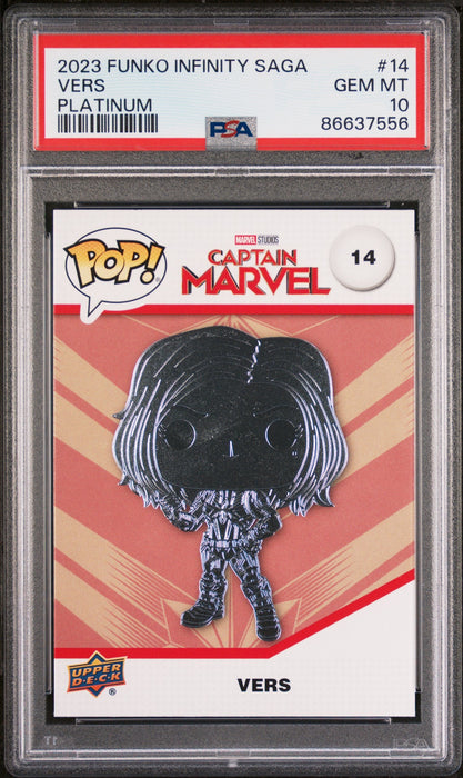 2023 UPPER DECK FUNKO POP MARVEL  VERS PLATINUM #14  PSA 10 - for just $54! 