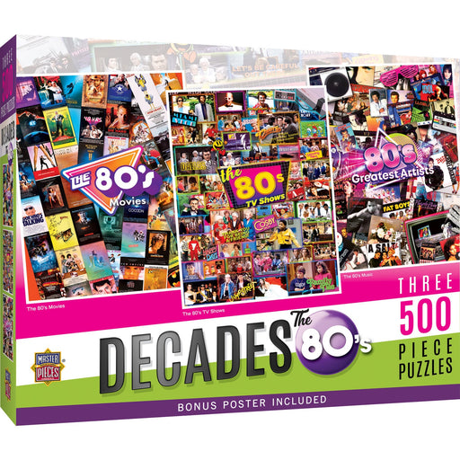 Decades - The 80's 500 Piece Jigsaw Puzzles 3 Pack - Just $24.99! Shop now at Retro Gaming of Denver