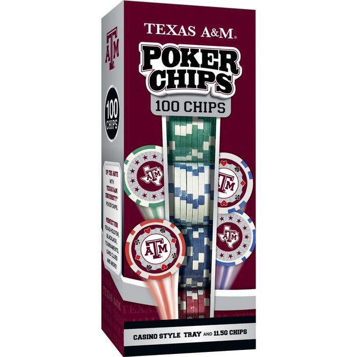 Texas A&M Aggies 100 Piece Poker Chips - Just $29.99! Shop now at Retro Gaming of Denver