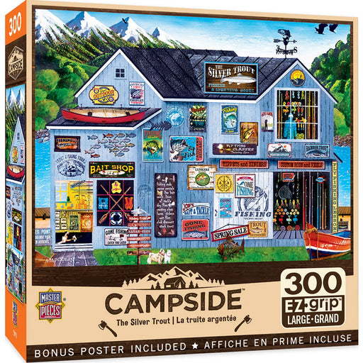 Campside - The Silver Trout 300 Piece EZ Grip Jigsaw Puzzle - Just $14.99! Shop now at Retro Gaming of Denver