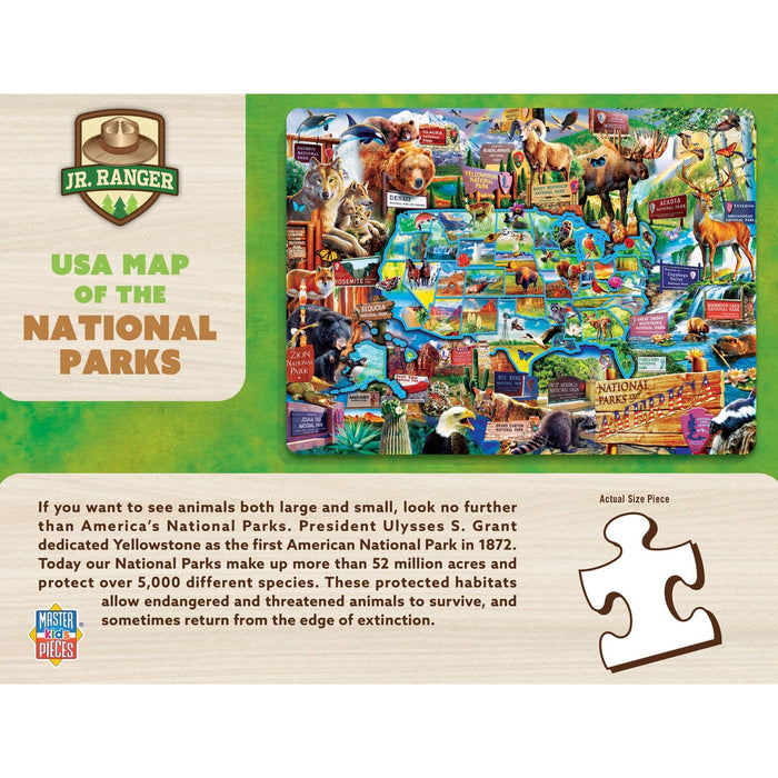 USA Map of the National Parks - 100 Piece Jigsaw Puzzle - for just $12.99! 