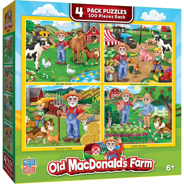 Old MacDonald's Farm 100 Piece Jigsaw Puzzles 4-Pack - for just $14.99! 