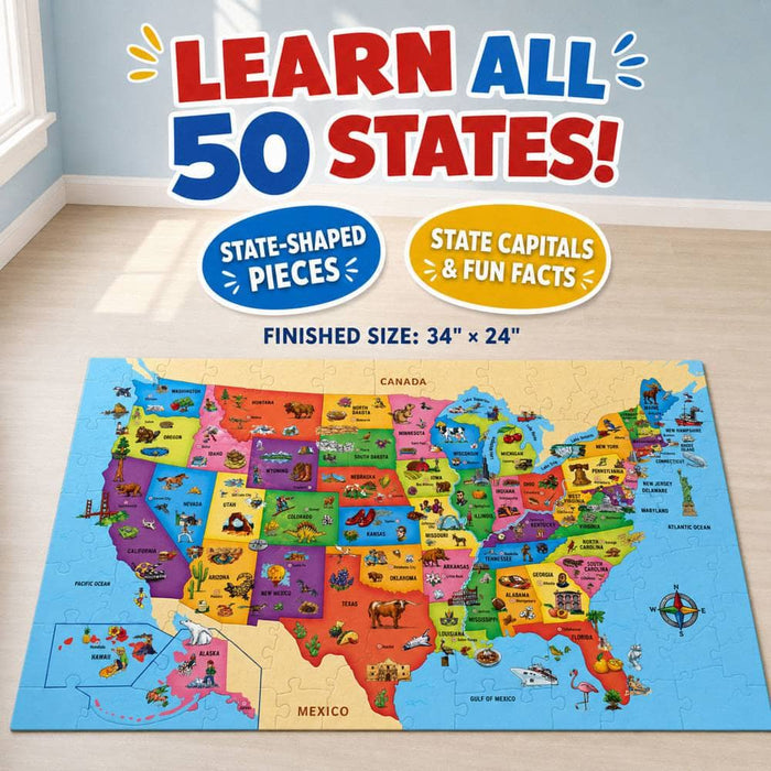 Explorer - USA Map 80 Piece Floor Jigsaw Puzzle - for just $19.99! 