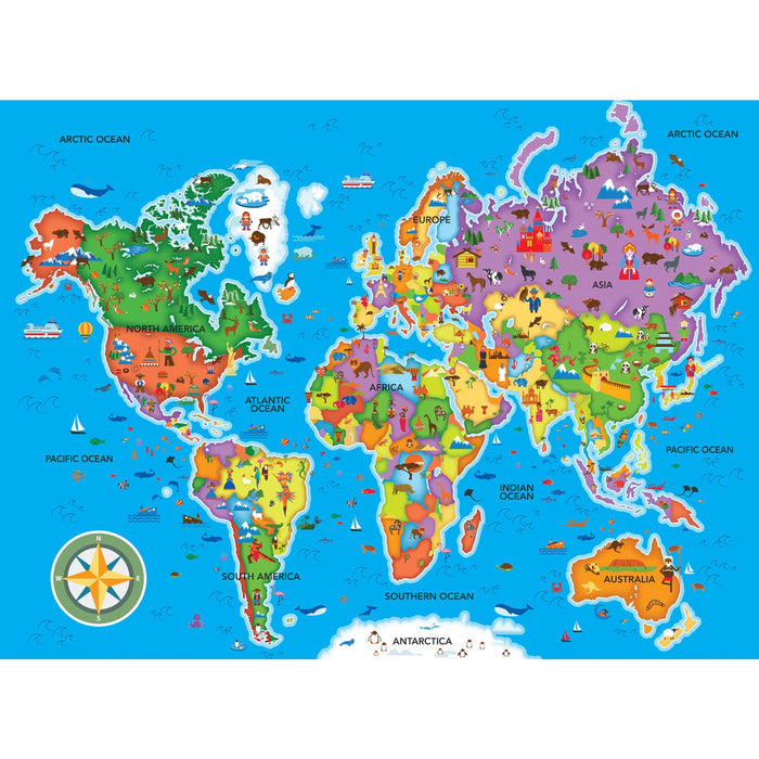 Explorer - World Map 48 Piece Floor Jigsaw Puzzle - Just $19.99! Shop now at Retro Gaming of Denver