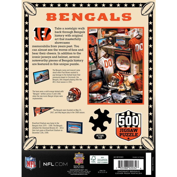 Cincinnati Bengals - Locker Room 500 Piece Jigsaw Puzzle - for just $16.99! 