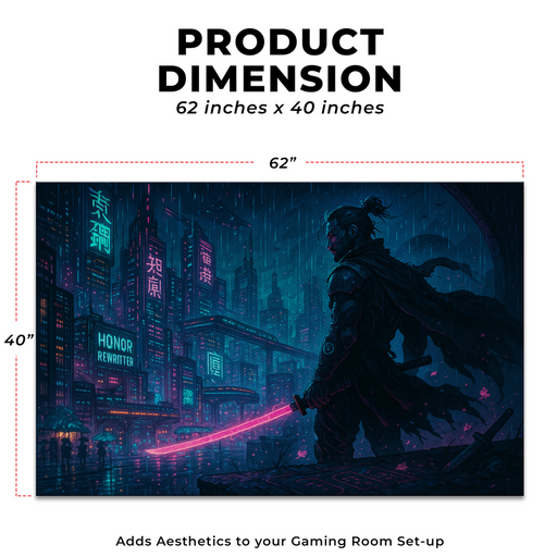 Samurai Cyber Punk Inspired Decor Rug- 62x40 inches - for just $44.99! 