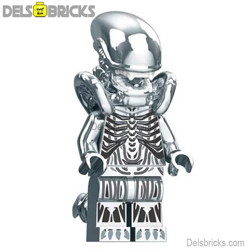 Alien Xenomorph metalic silver Lego Minifigures custom toys - Just $4.99! Shop now at Retro Gaming of Denver