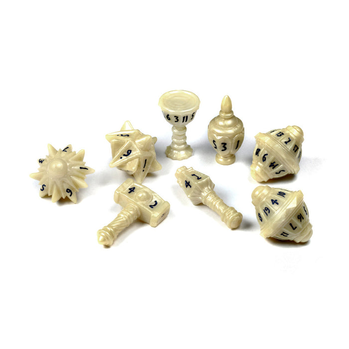 PolyHero Cleric 8 Dice Set - Celestial Ivory - for just $35! 