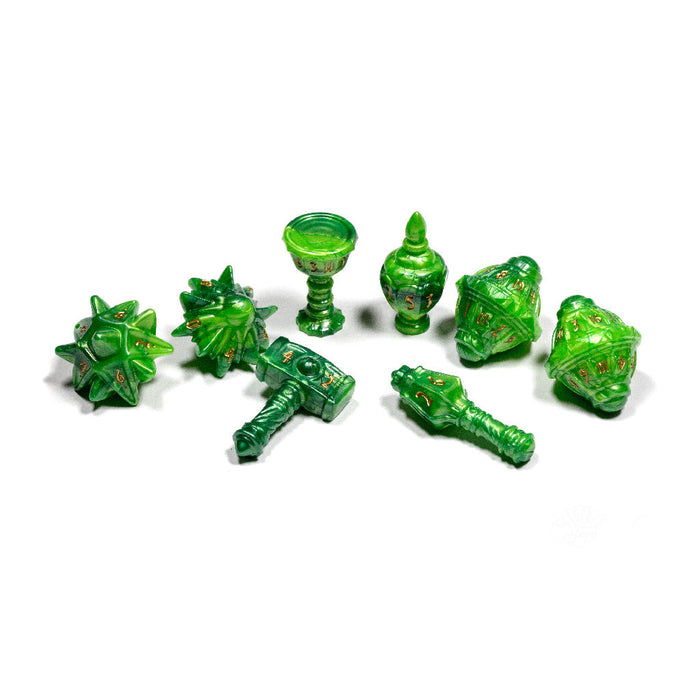 PolyHero Cleric 8 Dice Set - Verdant Viridian - for just $35! 