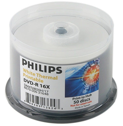 Philips 16X DVD-R 4.7GB White Thermal Hub Printable [Discontinued] - for just $22.95! 