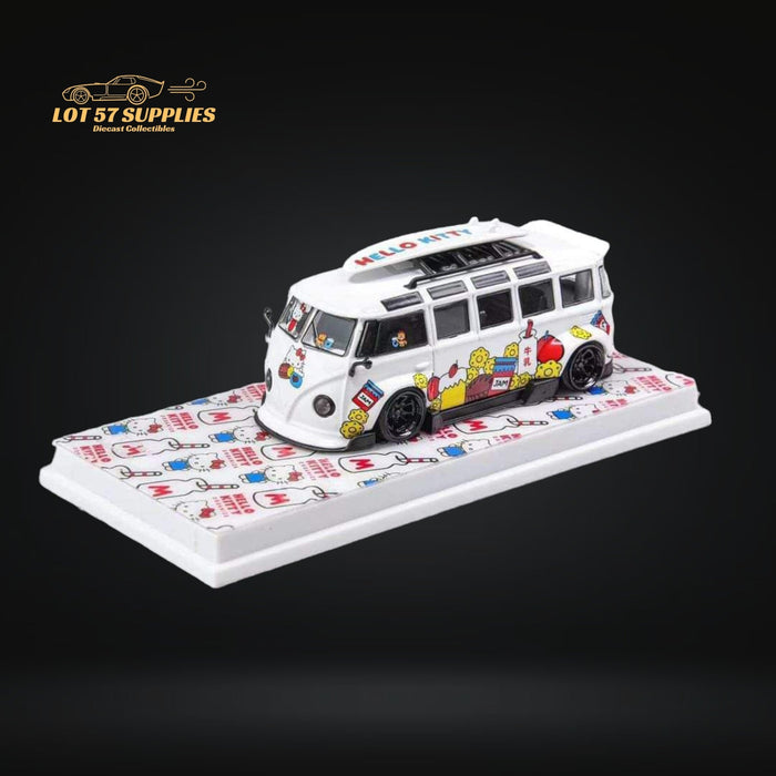 Flame Model VW Volkswagen T1 Van Bus Hello Kitty Red School White 1:64 - Just $31.99! Shop now at Retro Gaming of Denver