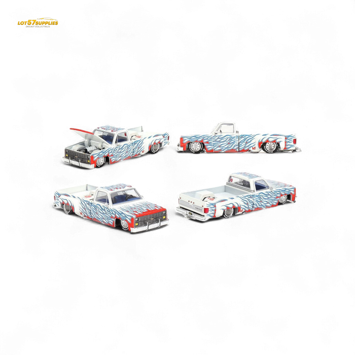 Mini GT x Kaido House Chevrolet Silverado DUALLY on Fire V2 1:64 KHMG157 - for just $31.99! 