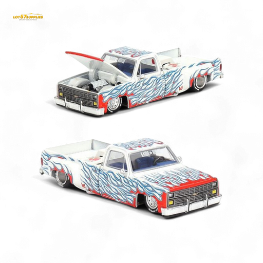 Mini GT x Kaido House Chevrolet Silverado DUALLY on Fire V2 1:64 KHMG157 - for just $31.99! 